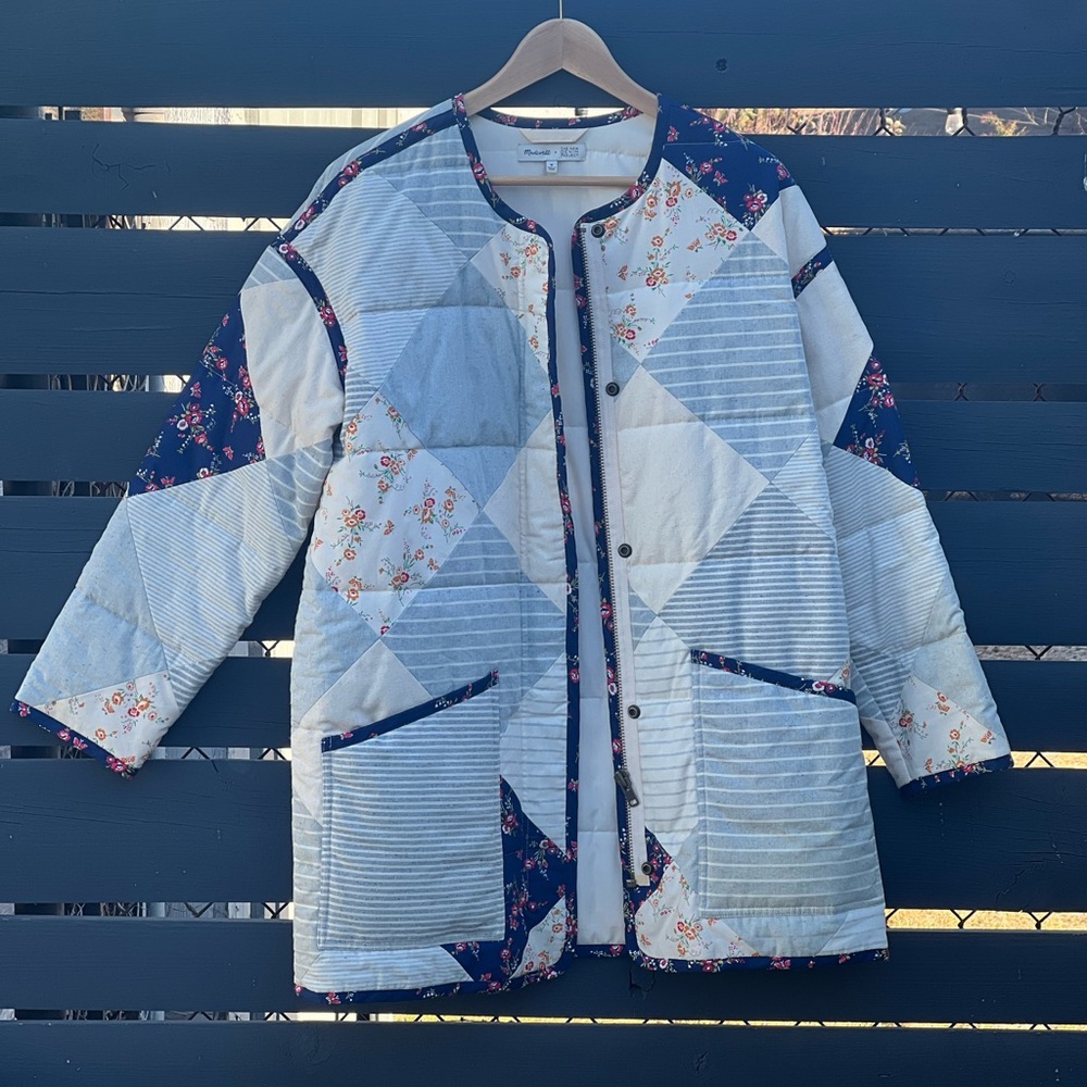 NWOT Madewell x The New Denim Project, Patchwork Cocoon Coat, M